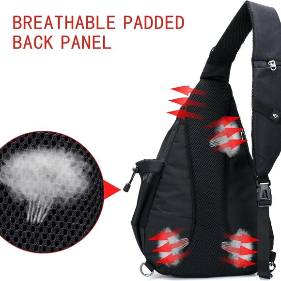 Water-Proof Sling bag/Crossbody Backpack/Shoulder Bag with USB Charging Port - Picture 5 of 8